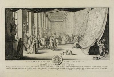 gravură - Le Clerc, Sebastien; (DEL:); (SC.); La Galerie de l'Hostel Royal des Goblins