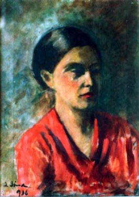 pictură - Sima, Ioan; Bluza roșie