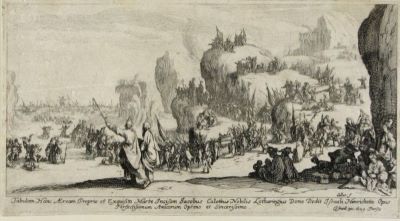 gravură - Callot, Jacques; (DEL.); (SC.); Henriet, Israël (EX.); Trecerea Mării Roșii