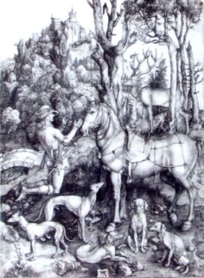 gravură - Dührer, Albrecht; Sfântul Eustachius