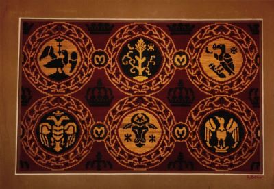 grafică - Beller, Lucia; Coroane și medalioane cu vulturi, acvile și capete de bou stilizate