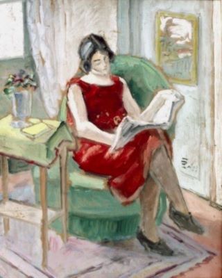 pictură - Pallady, Theodor; Fată citind