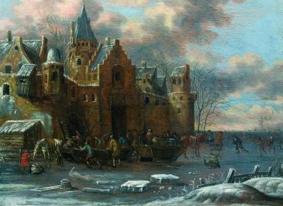 pictură de șevalet - Heermans, Thomas; Peisaj de iarnă