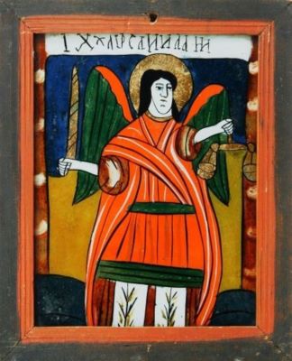 icoană pe sticlă; Sfântul Arhanghel Mihail