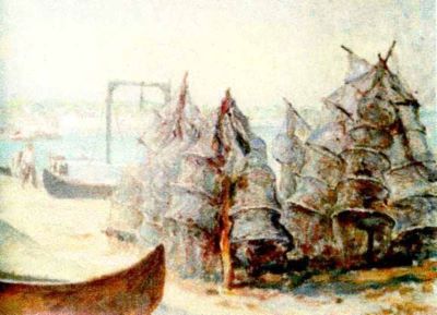 pictură - Mützner, Samuel; Plase la uscat