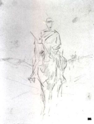grafică - Grigorescu, Nicolae; Călăreț din 1877