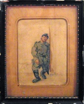 pictură; Soldat dormind