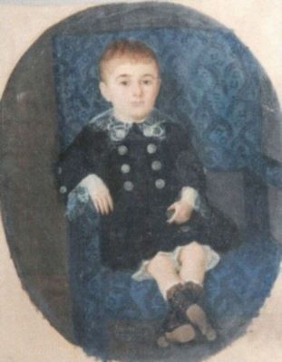 pictură - Henția, Sava; Portret de copil pe scaun