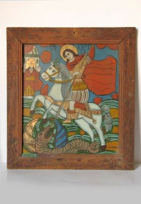icoana pe lemn; Sfântul Mare Mucenic Gheorghe Purtător de Biruință