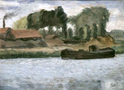 pictură - Pallady, Theodor; Șlep (Peisaj din Oise)