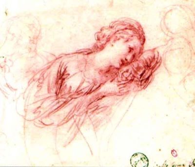desen - Proccacini, Giulio Cesare; Figură feminină și alte trei schițe