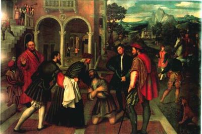 pictură - Bernardino, Licinio; Întoarcerea fiului risipitor