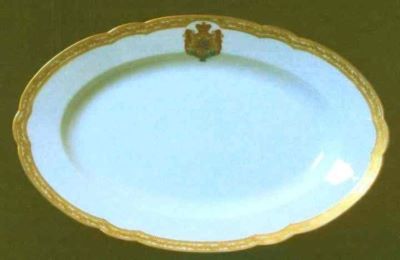tavă; platou din porțelan de Sèvres