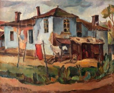 pictură - Iorgulescu-Yor, Petre; Peisaj cu case