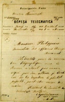 telegramă; Mihail Kogălniceanu către Ion Filipescu