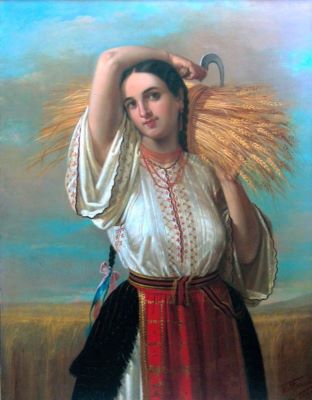 pictură - Tattarescu, Gheorghe; Țărancă din Vlașca