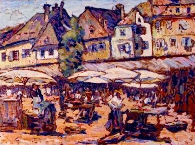 pictură de șevalet - Schweitzer-Cumpăna, Rudolf; Piața din Sibiu