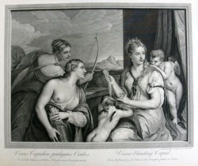 gravură - Strange, Robert; (SC.); Strange, Robert; (DEL.); Vecellio, Tiziano zis Tițian (PX.); Strange, Robert; (EX.); În reg inv.: Clark John; Venus blinding Cupid/Venus orbindu-l pe Cupidon