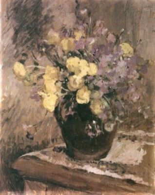 pictură - Delavrancea, Dona Niculina; Ulcică cu flori galbene