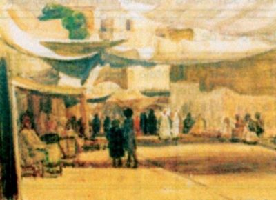 pictură - Maniu-Mützner, Rodica; Piață în Balcic