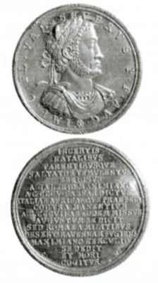 Medalie dedicată împăratului Valerius Severus