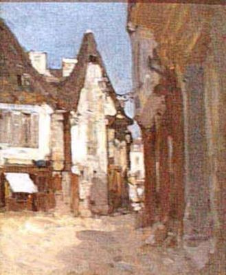pictură - Grigorescu, Nicolae; Răspântie în oraș la Vitre
