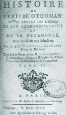 carte - Dimitrie Cantemir; Historie de l'Empire Othoman ou se voyent les causes de son aggradissement et de sa decadence, T 4