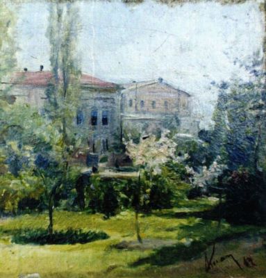 pictură de șevalet - Aman, Theodor; În Cișmigiu