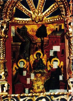 icoană - Preda și Marin; Sfânta Treime (de tip veterotestamentar)