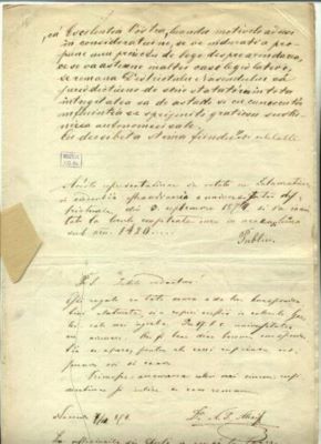 scrisoare - Artemiu, Alexi Th.; Reprezentațiunea Universității districtului Năsăudului către Ministrul de Interne al Regiunii Ungurești