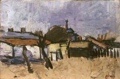 pictură - Ciucurencu, Alexandru; Case cu acoperiș roșu
