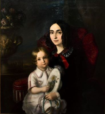 pictură - Rosenthal, Constantin David; Anica Manu cu copilul