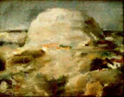 pictură - Șirato, Francisc; Dealul alb