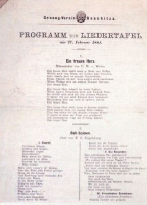Clubul de Muzică din Reșița; Program de muzică al Clubului de Muzică din Reșița pentru ziua de 27 februarie 1881