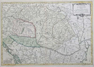 hartă - Robert Le Sieur Janvier; Robert Le Sieur Janvier, Ungaria, Transilvania, Sclavonia și Croația, Paris, c. 1760 (ed. Jean Lattré, Bordeaux, 1762 sau 1771).