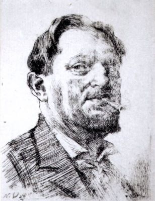 gravură - Vermont, Nicolae; Autoportret