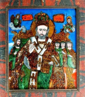 icoană pe sticlă - Morar, Ion; Sfântul Ierarh Nicolae