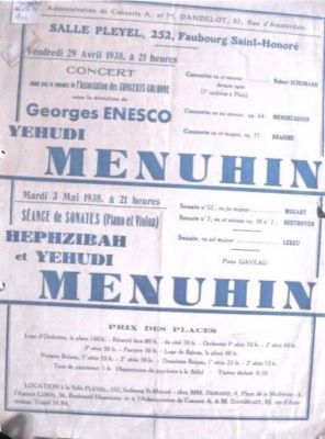 Afiș-program Enesco-Menuhin