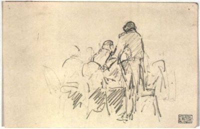 grafică - Grigorescu, Nicolae; Scenă de interior