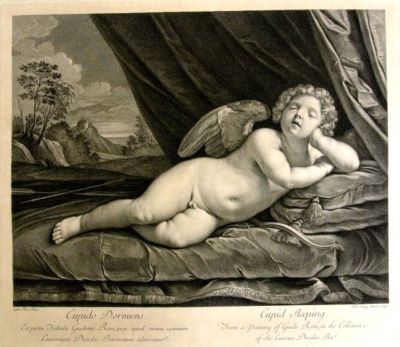 gravură - Strange, Robert; (SC.); Strange, Robert; (DEL.);  Reni, Guido; (PX.); Strange, Robert; (EX.);; Cupido dormiens/Cupid sleeping