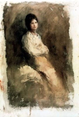 desen - Grigorescu, Nicolae; Portret de fată