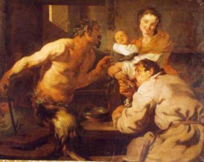 pictură de șevalet - Lys, Jan van der, zis Pan; Țăran și satir