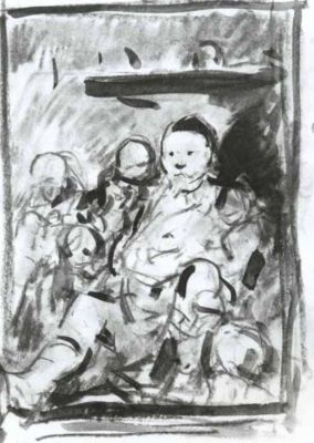 desen - Grigorescu, Nicolae; Iubind copiii