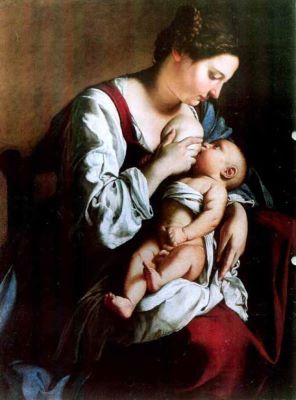pictură - Gentileschi, Orazio Lomi; Madona cu Pruncul