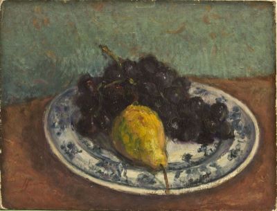 pictură de șevalet - Avakian, Hrandt; Farfurie cu fructe