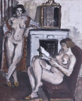 pictură - Pallady, Theodor; Două nuduri lângă cămin