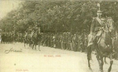 Carte poștală ilustrată - Socecu; Parada militară din 10 mai 1900