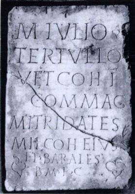 Inscripție pusă pentru Marcus Tertullus