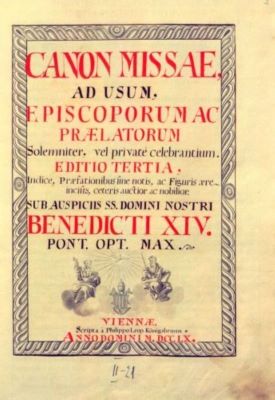 carte; Canon Missae Pontificalis