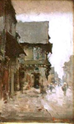 pictură - Grigorescu, Nicolae; Case la Vitré